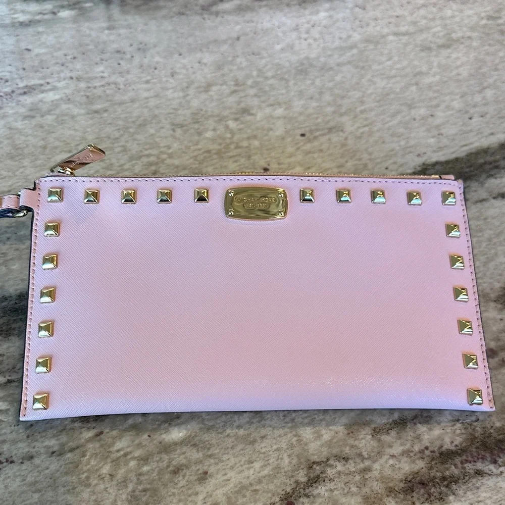 Micheal Kors Pink Studded Clutch